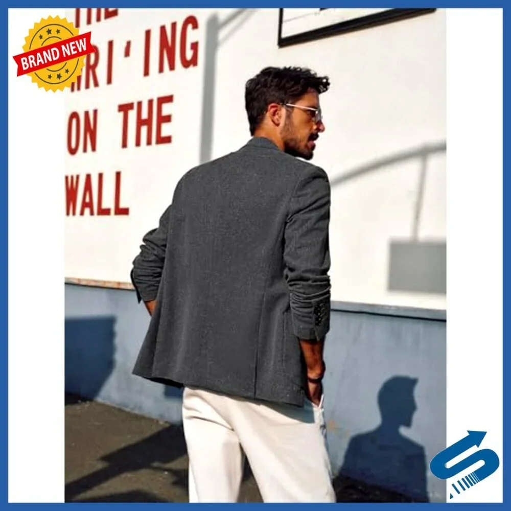 Lightweight Men's Blazer Sport Coat One Button Slim Fit Summer Casual